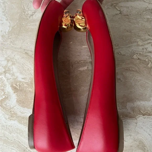 Alexander McQueen gold skull, red / Orange ballerina flat shoes 36 used